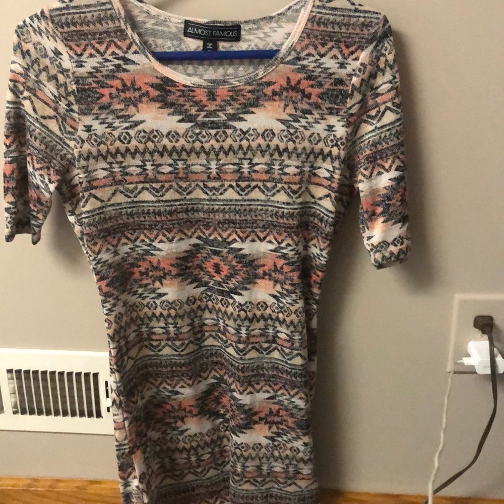 Aztec print long shirt